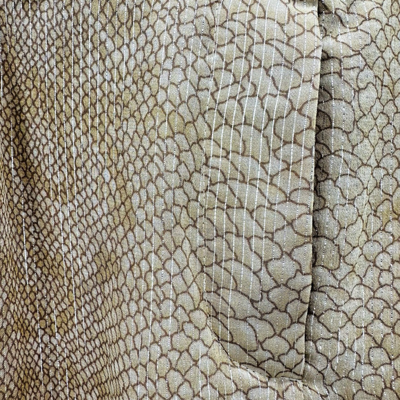 Vintage Carlisle 100% Silk Wide Leg Pants Womens‎ 10 Beige Snakeskin Old Money - Picture 11 of 11